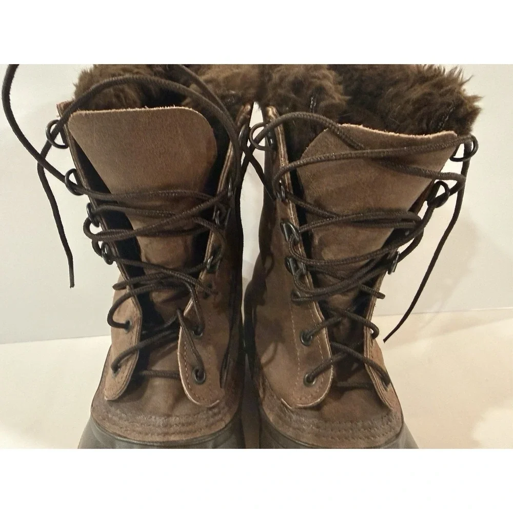 Vintage Eddie Bauer by SOREL Duck Boots Brown Suede Wool Lined Made Canada 6